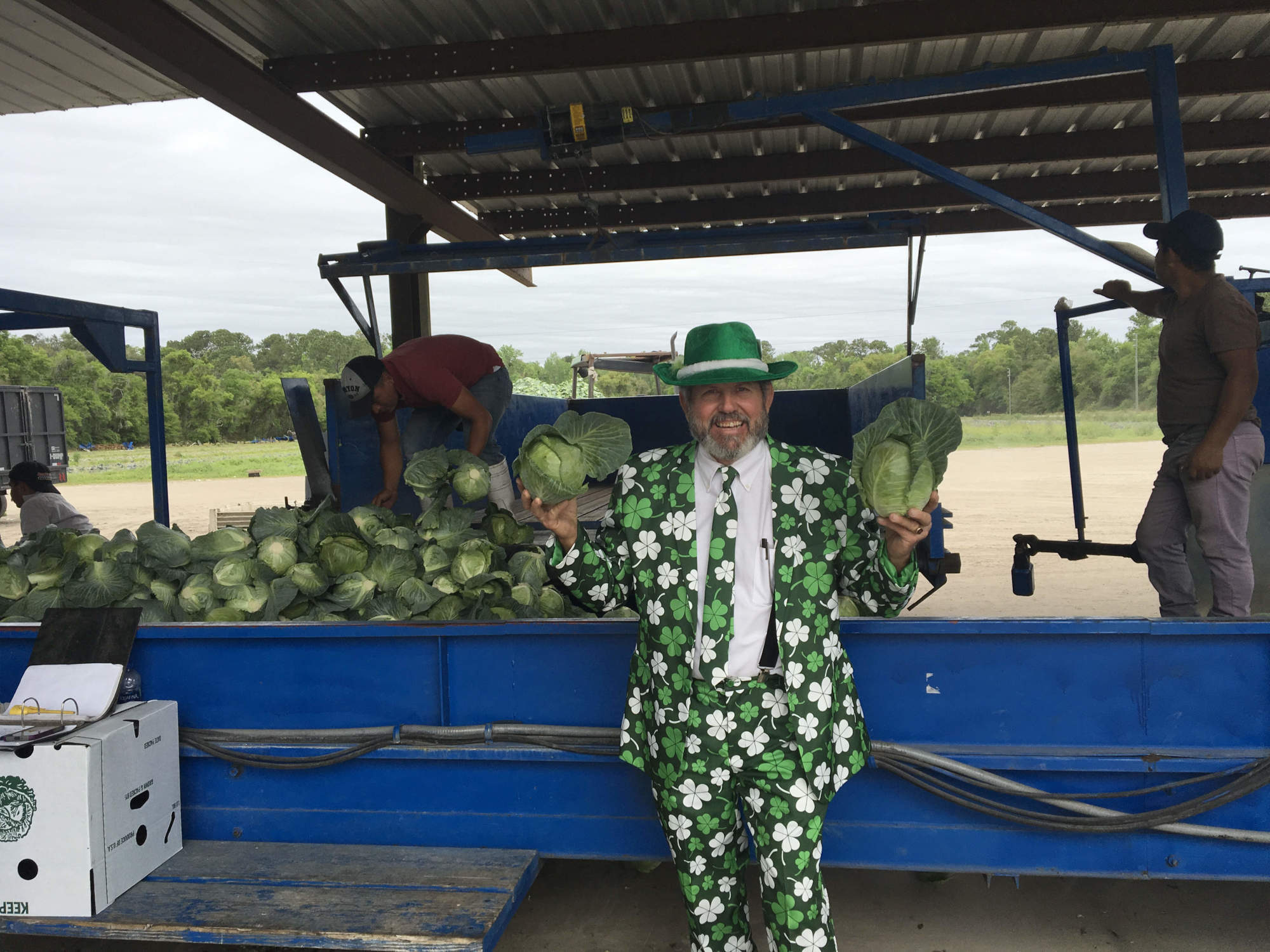 man dressed in saint patrick's day apparal